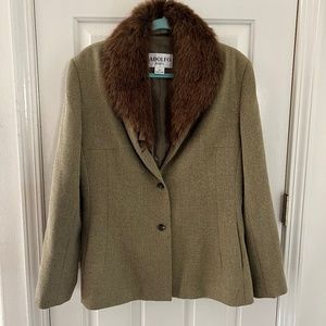 Adolfo Suit Jacket w/Faux Fur